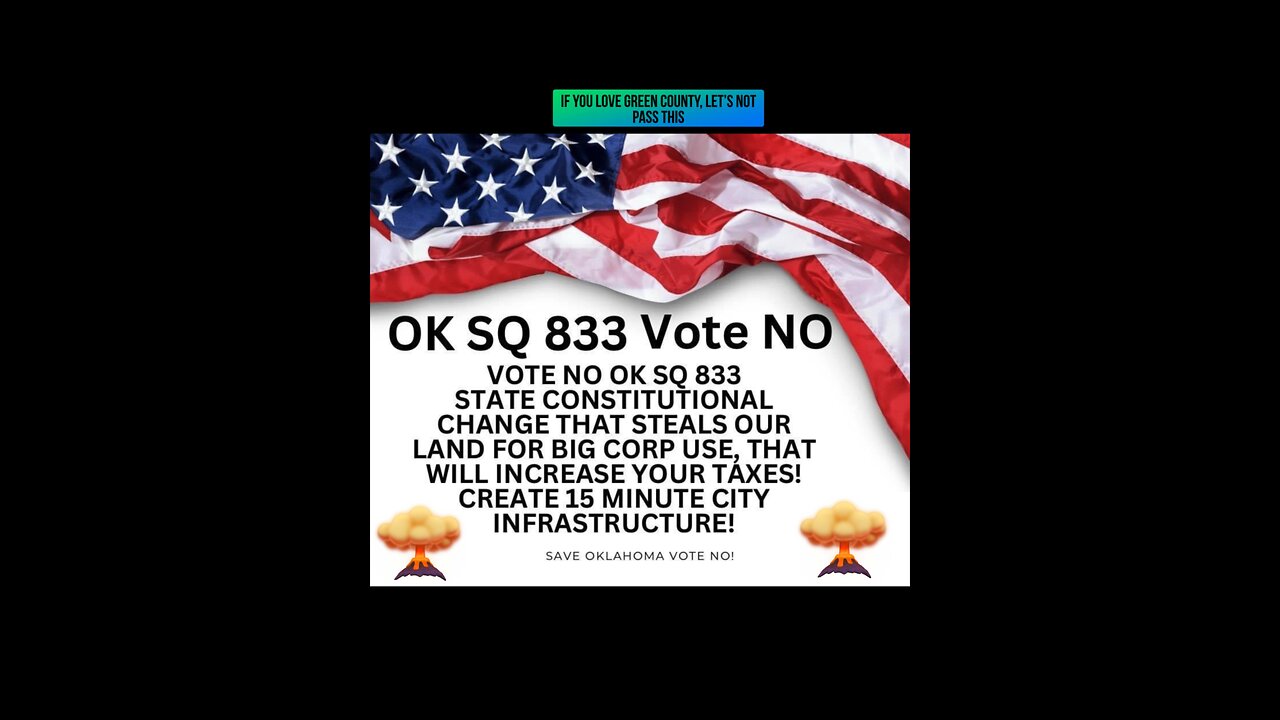 Vote No, Oklahoma State Question 833.