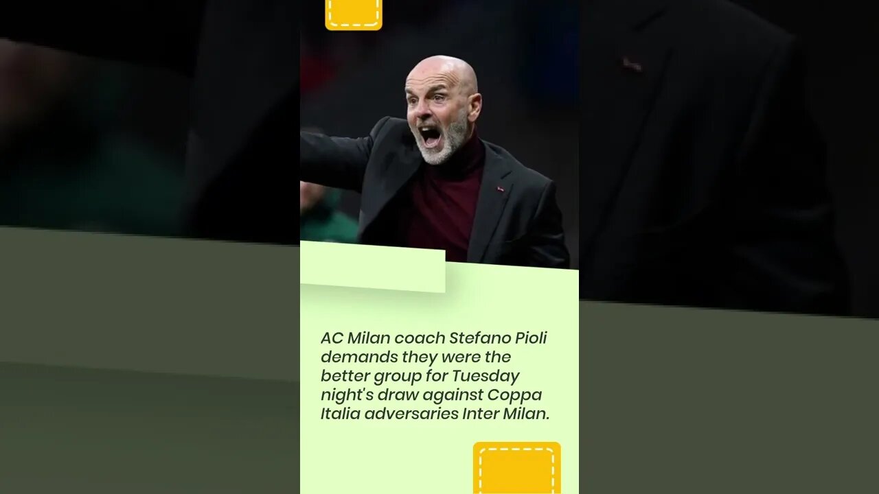 AC Milan coach Pioli 'fulfilled' after Coppa draw with Inter We were better #shorts