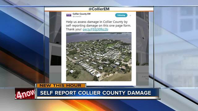 Self report Collier County damage after Hurricane Irma