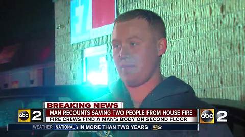 Man tells emotional story of saving two people from burning building