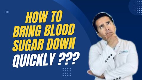 How to Bring BLOOD SUGAR DOWN quickly | Diabetes Supplement | Blood Sugar Supplements