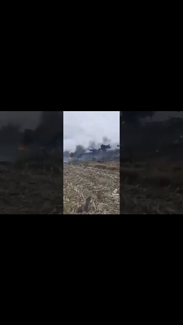 Ukraine War - Burning Russian Vehicles near Sribne, Chernihiv