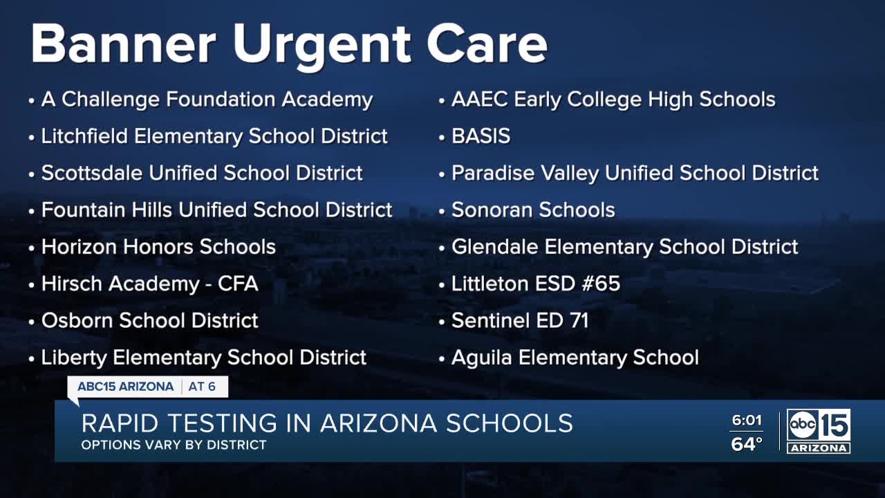 8 school districts show interest in rapid testing in Maricopa Co.