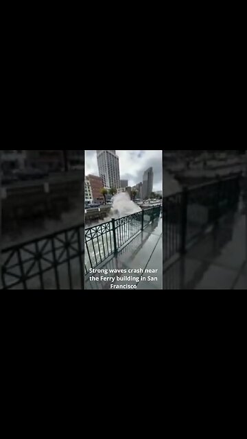 Strong waves crash near the Ferry building in San Francisco #shorts