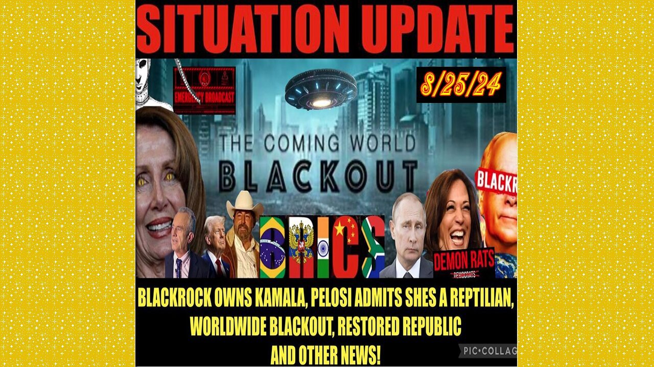 SITUATION UPDATE 8/25/24 - Global Blackout, Kamala F Blackrock, Pelosi/Repto, Vt Intel