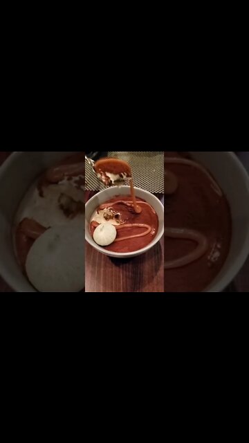 Dessert time with Ares Jack Russell in a formal restaurant