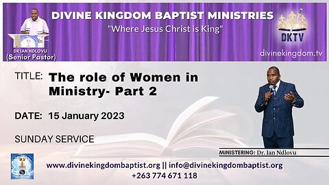 The Role of Women in Ministry - Part 2 (15/01/23)