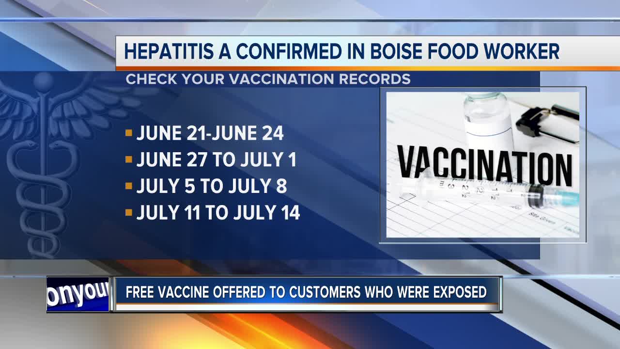 Hepatitis A case confirmed in food service worker