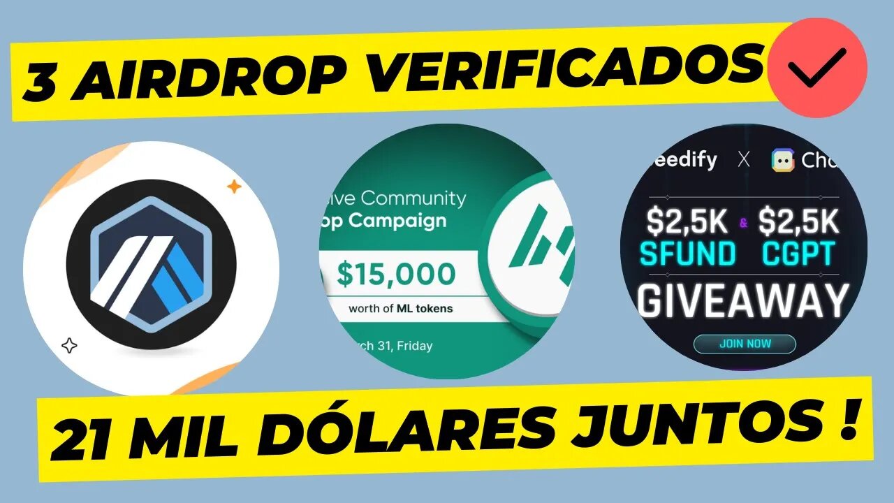 Airdrop ARBITRUM de 1000 USDT 15000 em $ML e Airdrop de Token de IA