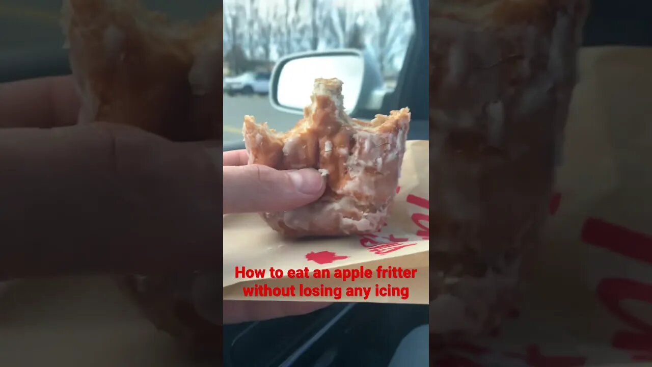 Eat an apple fritter with zero waste #jeremymackenzie #thirtystreet #timhortons #applefritter