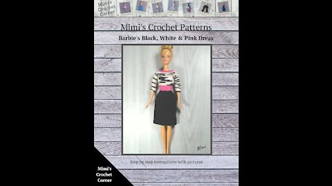 Barbie Black, Pink & White Dress