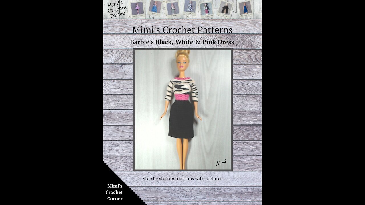 Barbie Black, Pink & White Dress