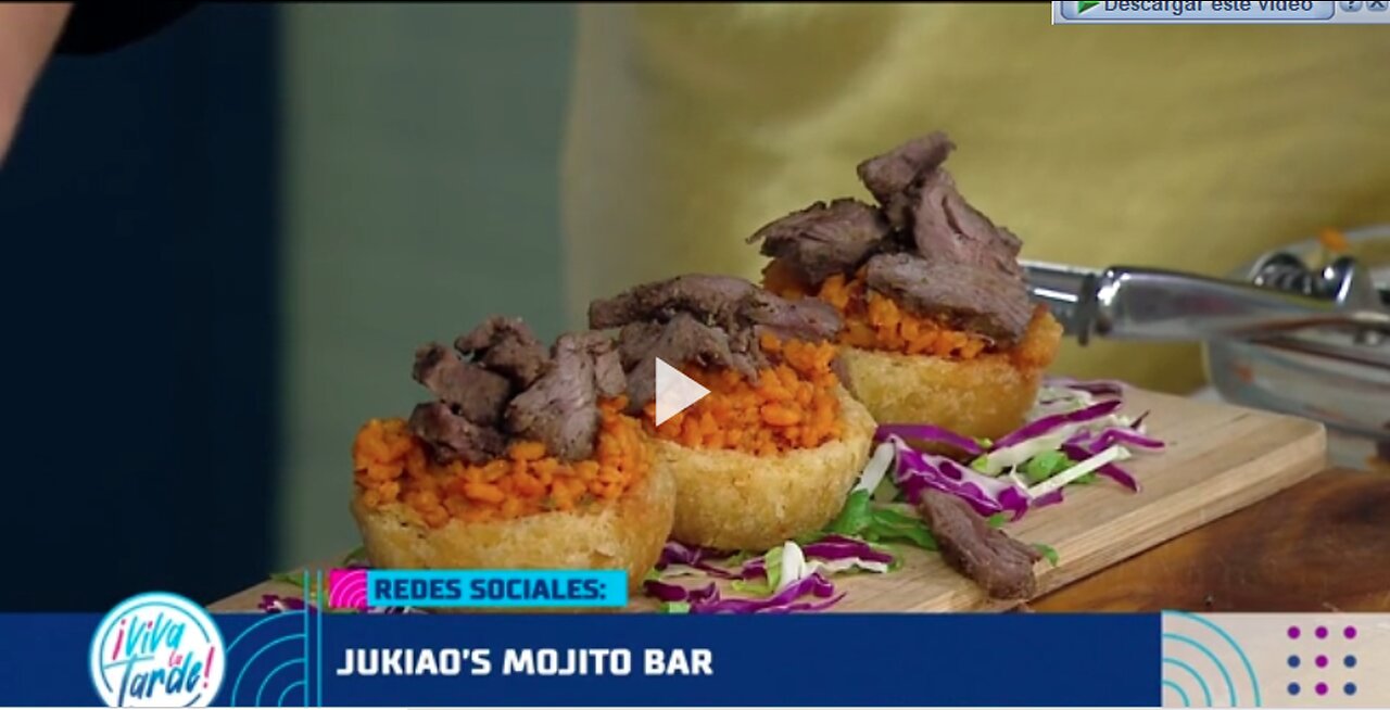 Receta: Tostones rellenos de mamposteao y churrasco