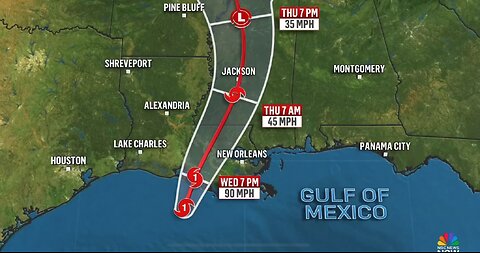 URGENT: Hurricane Francine to make landfall between Avery Island and Houma, Louisiana around 4-8pm ET