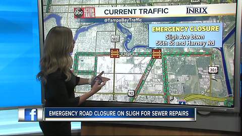 Emergency road closure on Sligh Ave.