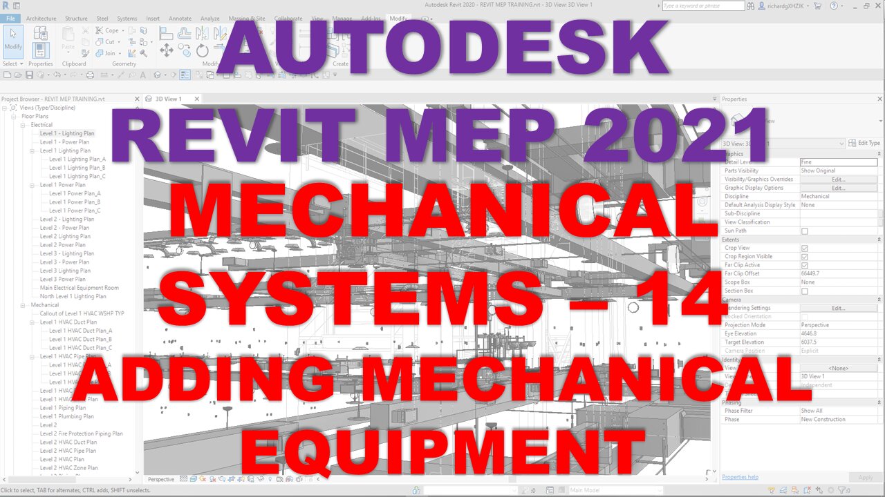 Autodesk Revit MEP 2021 - MECHANICAL SYSTEMS - ADDING MECHANICAL EQUIPMENT