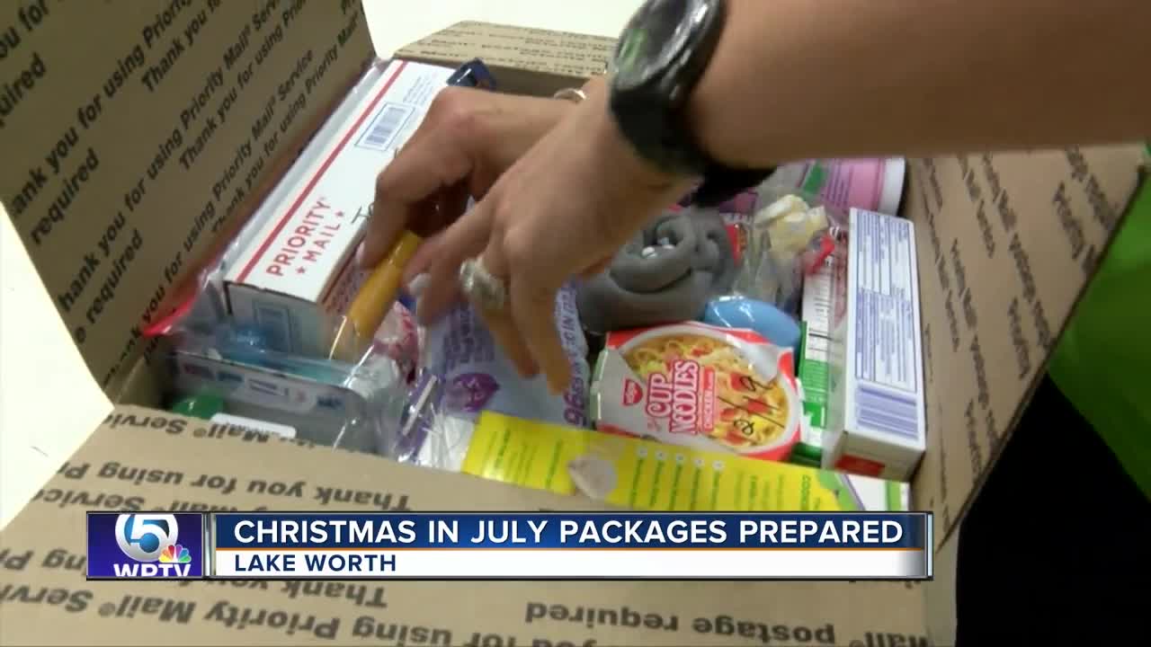 Christmas in July packages for soldiers prepared in Lake Worth