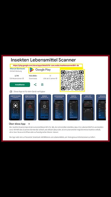 Insekten Lebensmittel Scanner