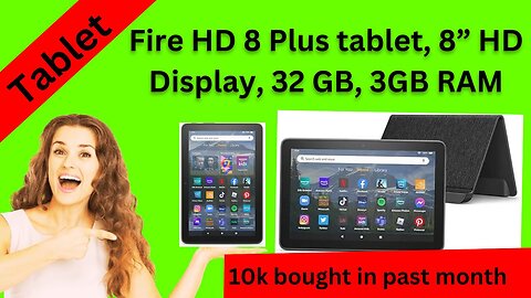 Amazon Fire HD 8 Plus tablet, 8” HD Display, 32 GB, 3GB RAM #tablet