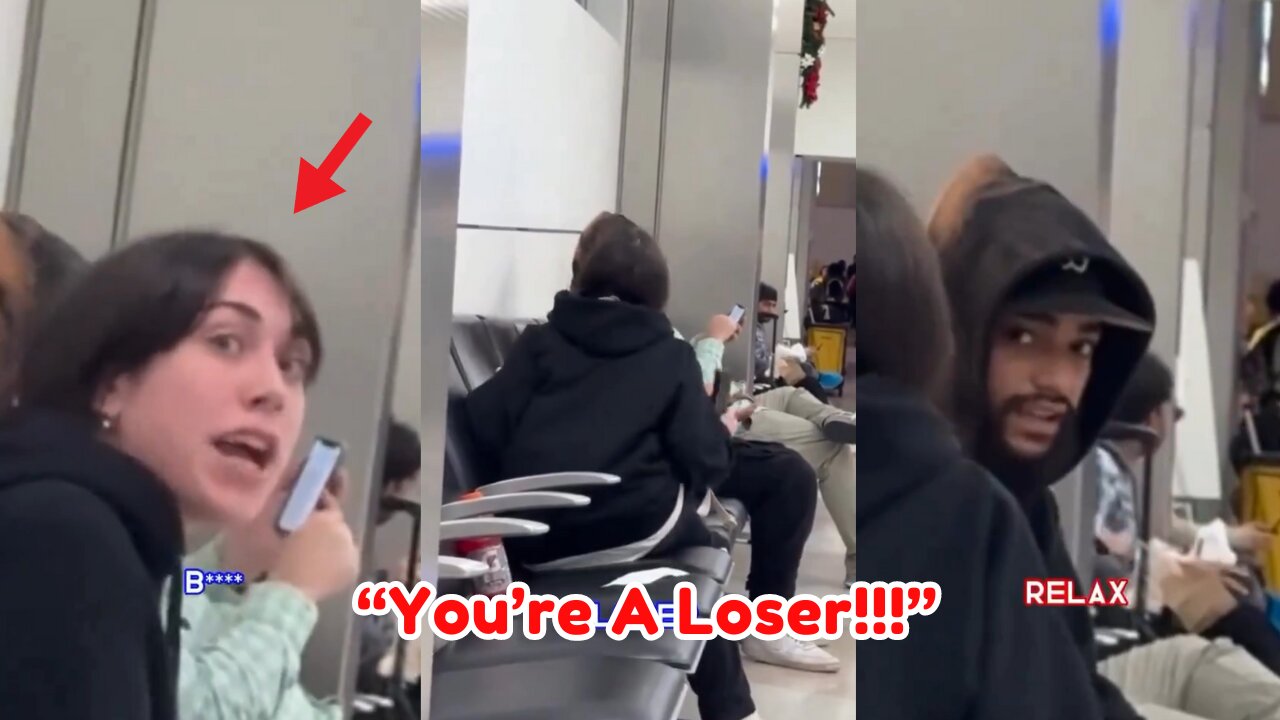 Deranged Woman YELLS At Man Inside Airport