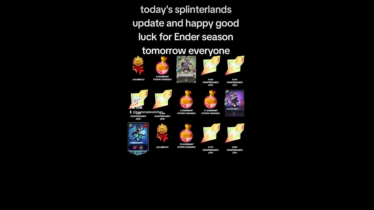 py good luck for Ender season tomorrow everyone 😀 #sps #chest #rewards #crypto #splinterlands