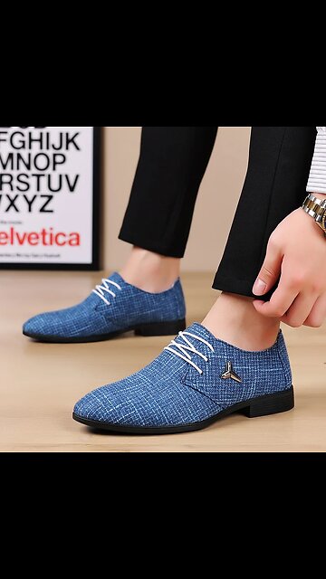 Men Formal Leather Shoes Cloth Linen Breathable