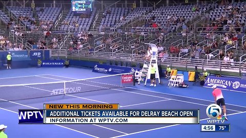 Delray Beach Open adds additional seats for Tuesday's evening matches