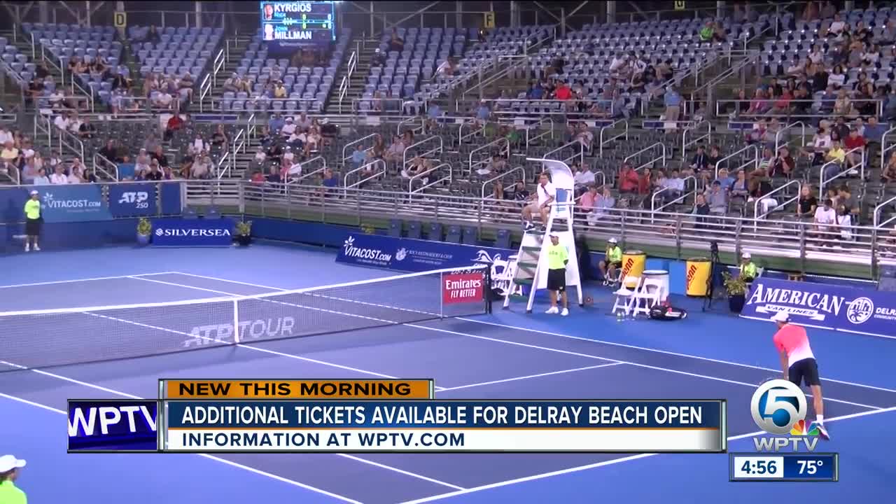 Delray Beach Open adds additional seats for Tuesday's evening matches