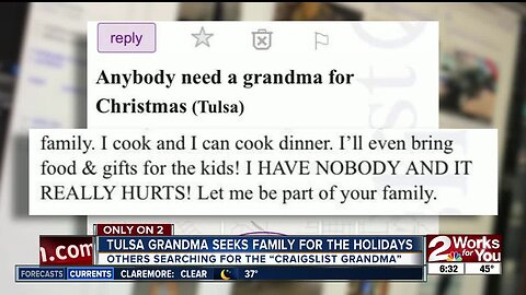 "Grandma" looks for family to spend the holidays with