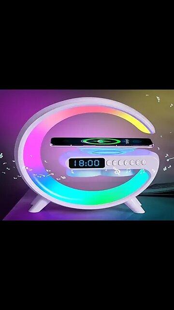 Wireless Charging Atmosphere Lamp with Bluetooth Speaker Alarm Clock Night Light