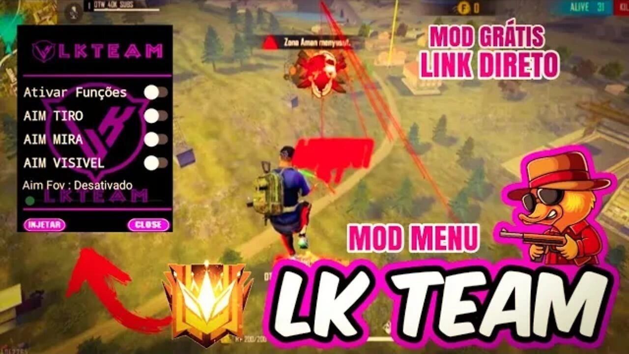 MOD MENU LK TEAM DOS GLOBAL 😎 GRINGO XP FF COM AIMKILL IMEDIATO SEM BAN ANTI FECHAMENTO FF