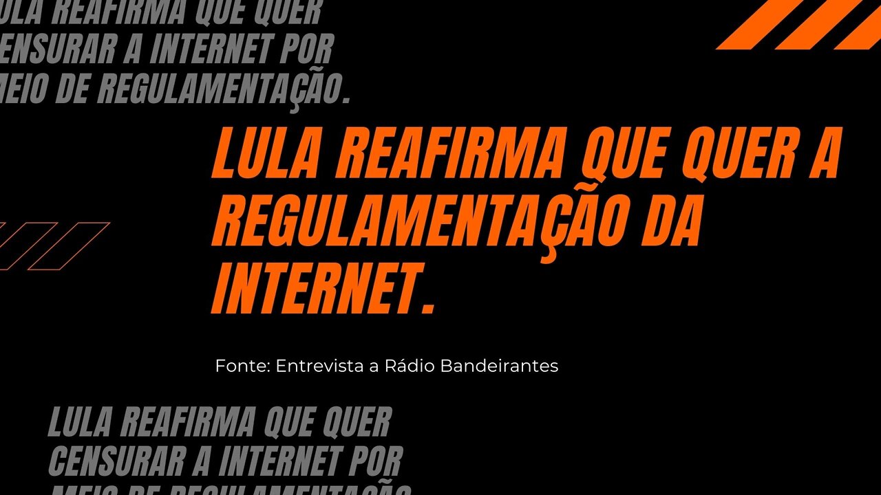 LULA REAFIRMA QUE QUER A REGULAMENTAÇÃO DA INTERNET. [CORTES DA POLÍTICA]