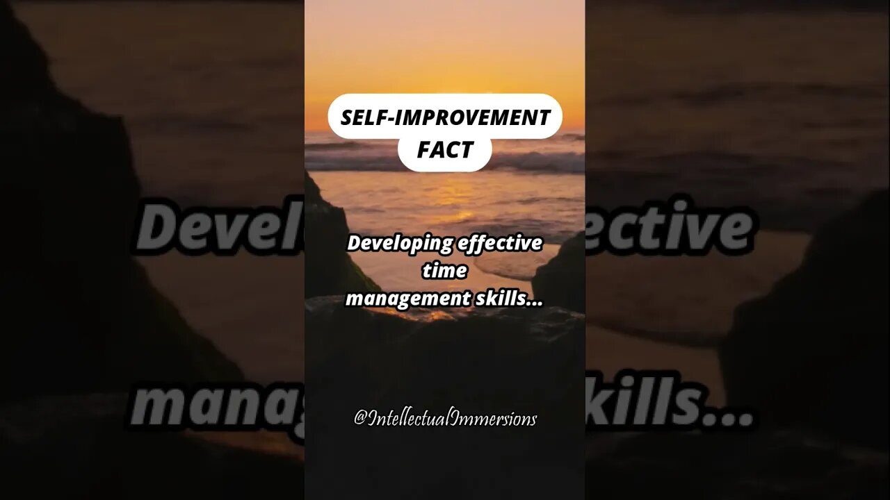 Self-Improvement Fact. #shorts #subscribe #timemanagement #productivity #personalgrowth