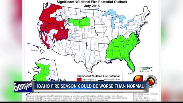 Fire potential well above normal for the summer months in Idaho