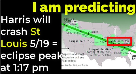 I am predicting: Harris' plane will crash on May 19 = 2017 ECLIPSE PEAK AT 1:17 PM