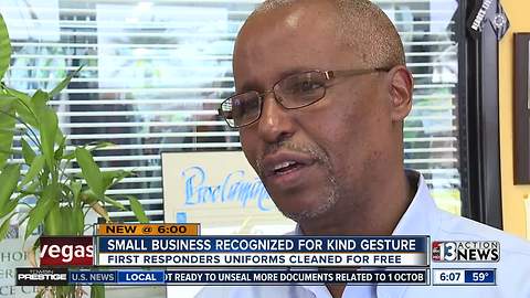 Local business owner honored for cleaning uniforms