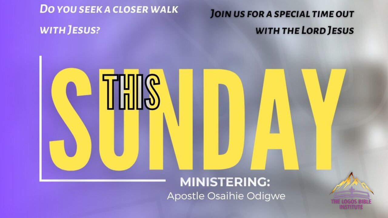 SUNDAY 2022-09-04 - PROPHETIC ENCOUNTER WITH CHRIST, THE POWER OF GOD - APOSTLE OSAIHIE ODIGWE