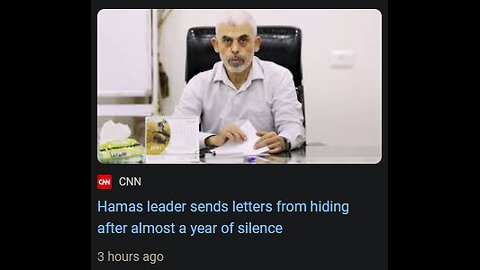 Yahya Sinwar, Hamas leader, breaks his silence with a letter, September 13, 2024
