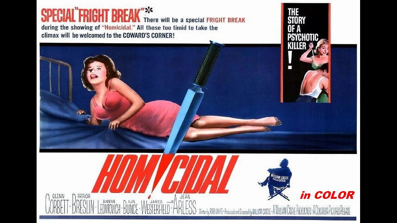 HOMICIDAL 1961 in COLOR Psychotic Killer Commits Brutal Murders in Small Town FULL MOVIE