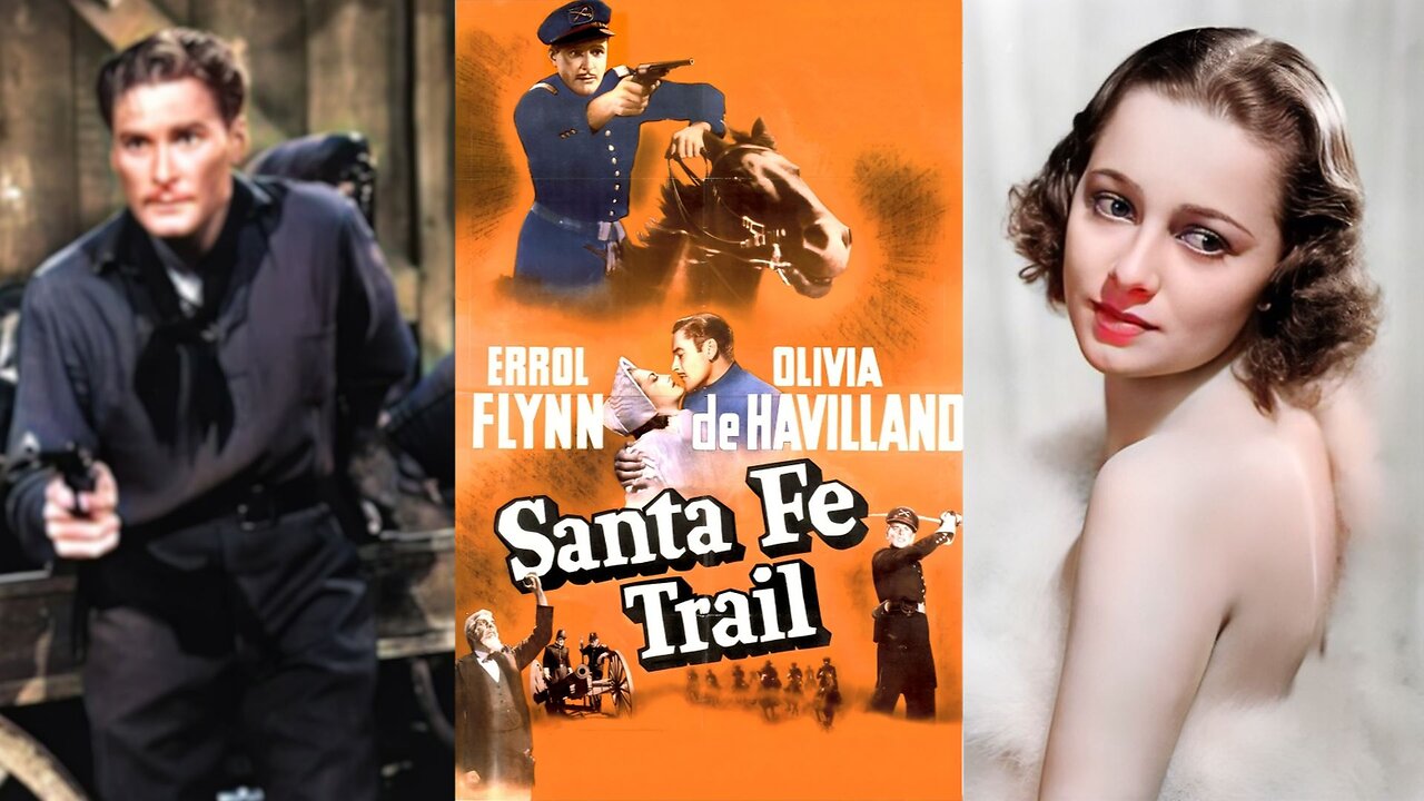 SANTA FE TRAIL (1940) Errol Flynn & Olivia de Havilland | Drama, War, Western | COLORIZED