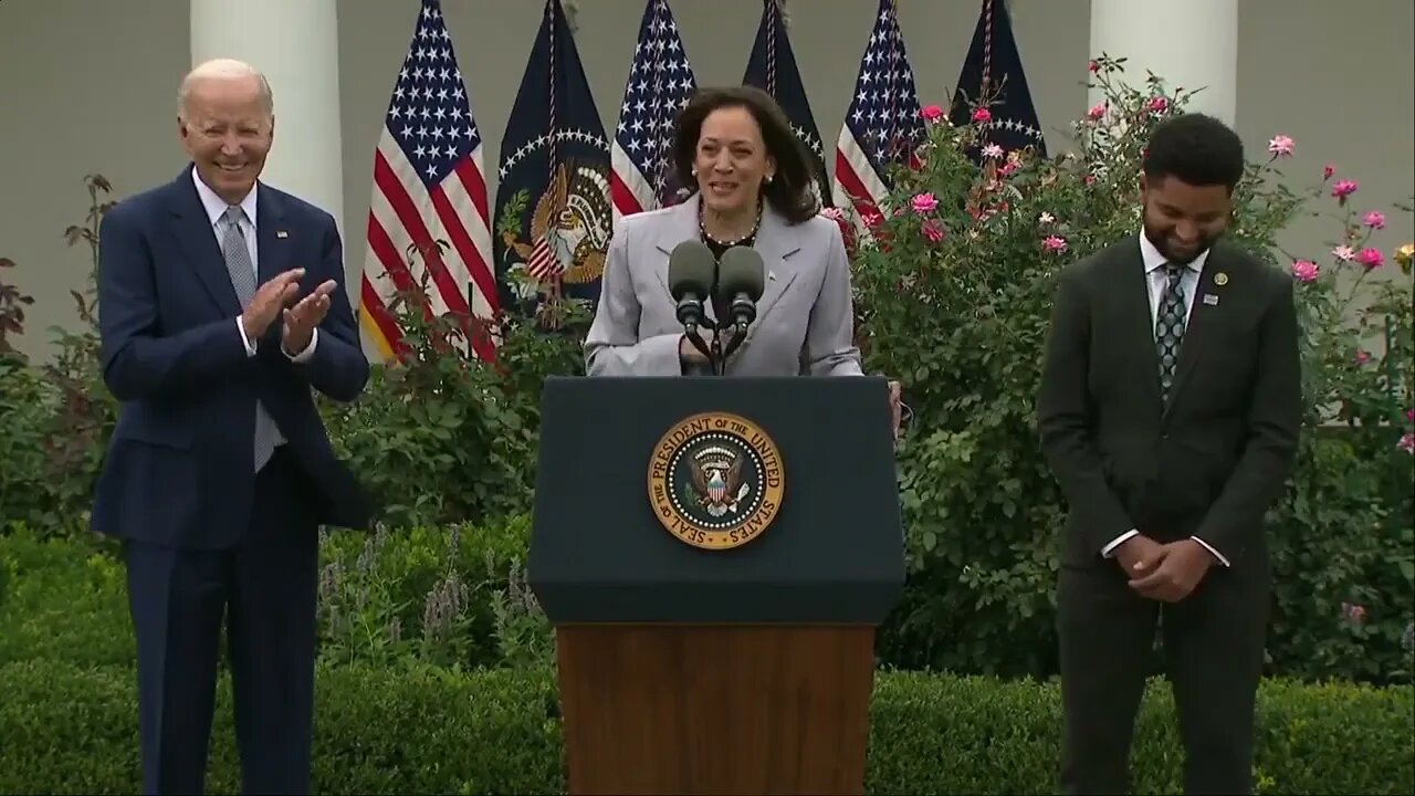 Kamala Harris Laughs Hysterically As She Introduces Junior Democrat Rep Max Frost: "Ha Ha Ha Ha Ha"