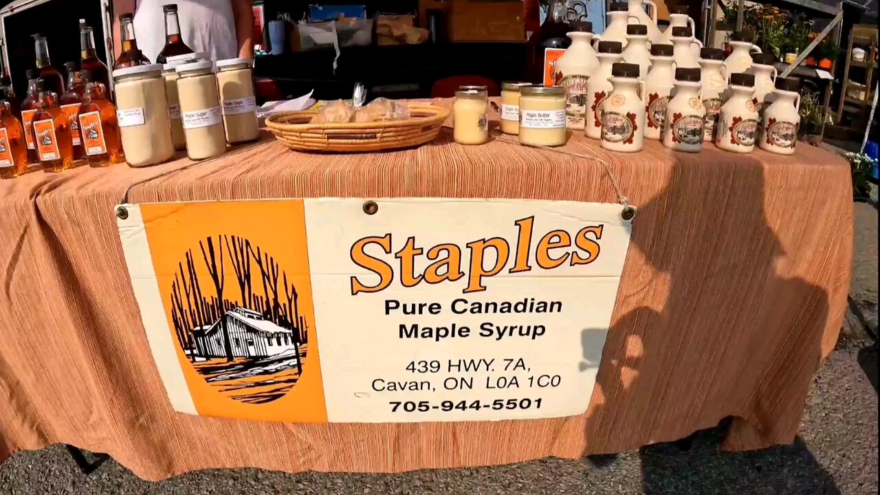 Farmer Market peterborough ontario Staples pure maple syrup + Browns Farm