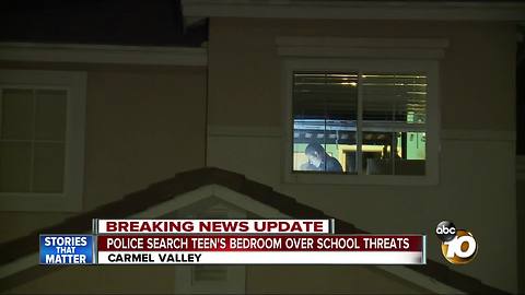 Police search teen's bedroom over school threats