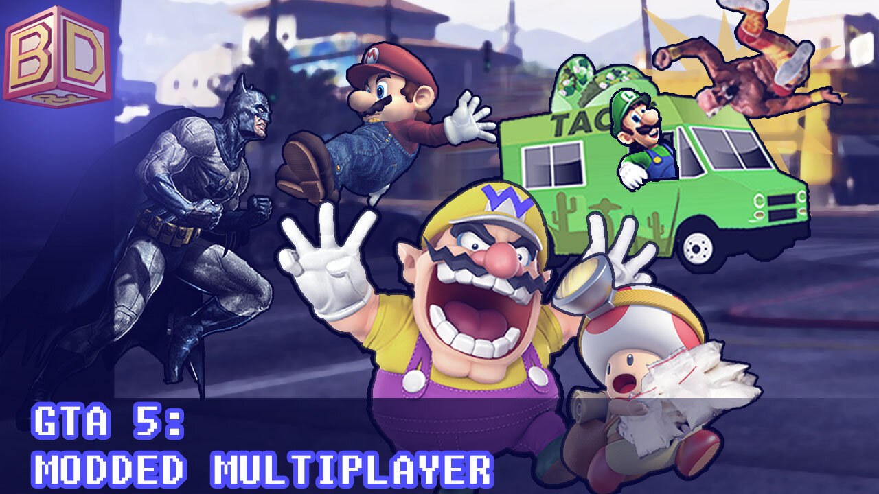 GTA V Single Player Co-op Modded (Mario, Luigi, Batman, ect.) - [Parody]