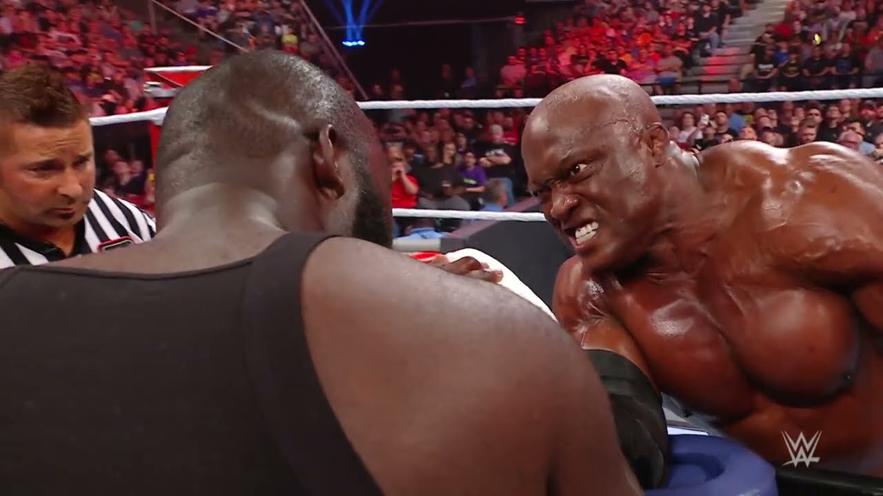 WWE Arm Wrestling Match - Bobby Lashley vs Omos