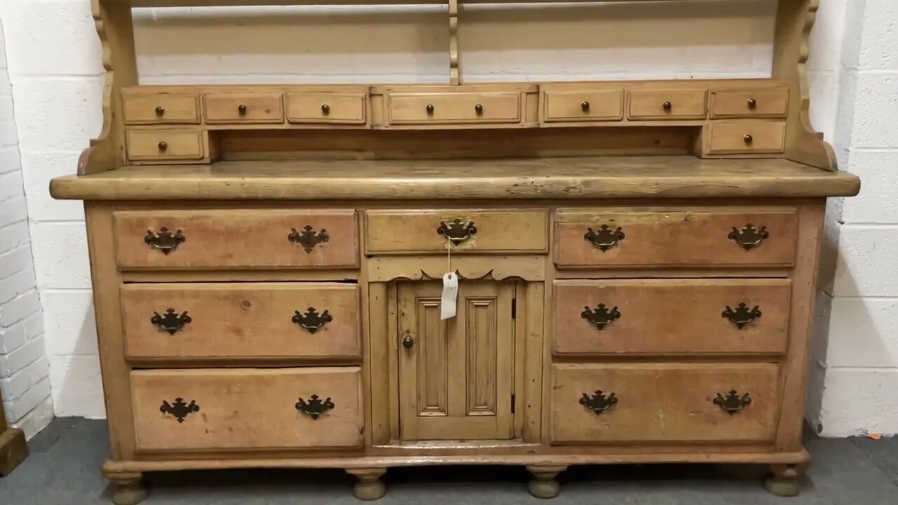 Large Edwardian Pine Open Rack Dresser With Drawers (Y6100F) @PinefindersCoUk