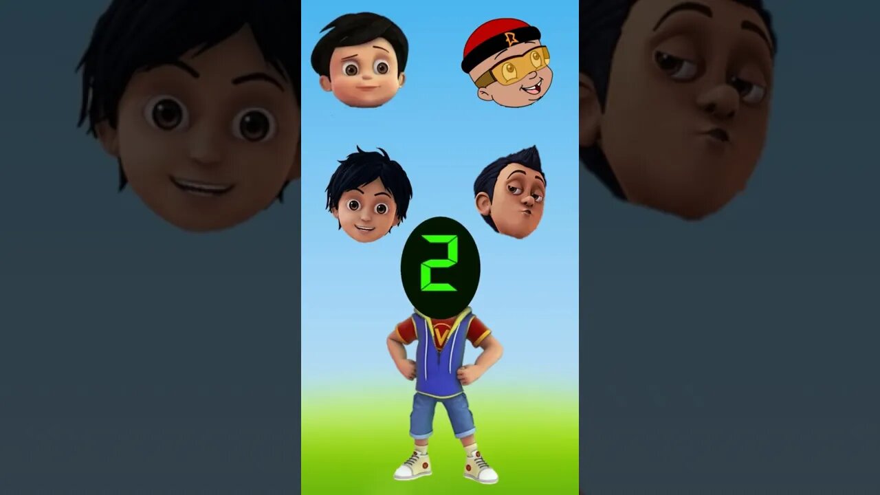 Match The Right Head | Vir The Robot Boy| Shiva| Motu Patlu |Mighty Raju | Wrong Head Puzzle#shorts