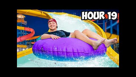 24 Hours Overnight In My Waterpark!