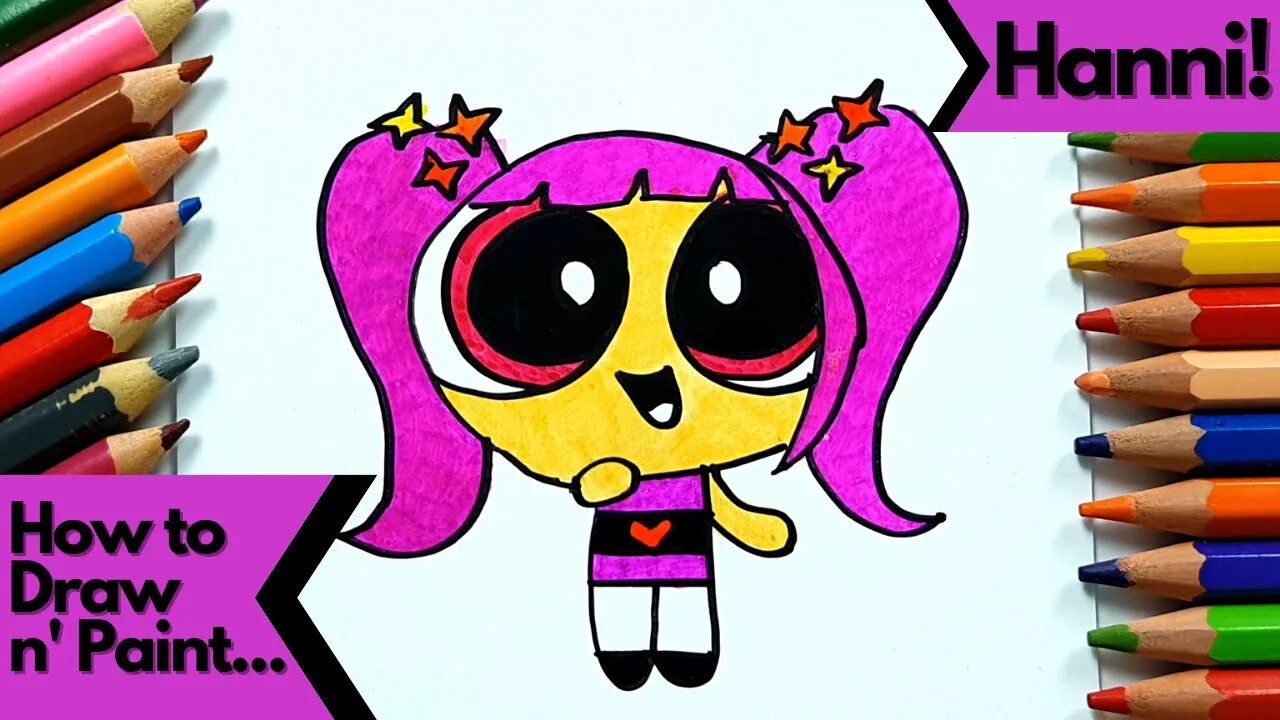 How to Draw and Paint NewJeans Hanni PowerPuff Girl