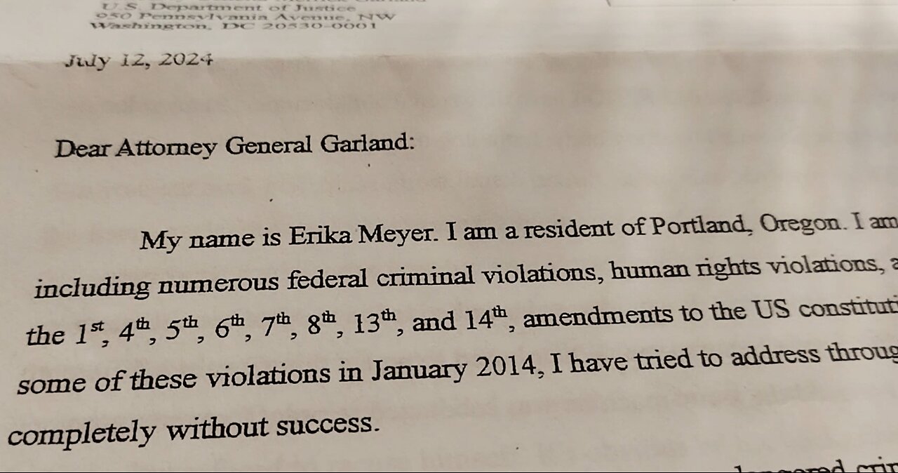 Sept 3, 2024 update on DOJ correspondence